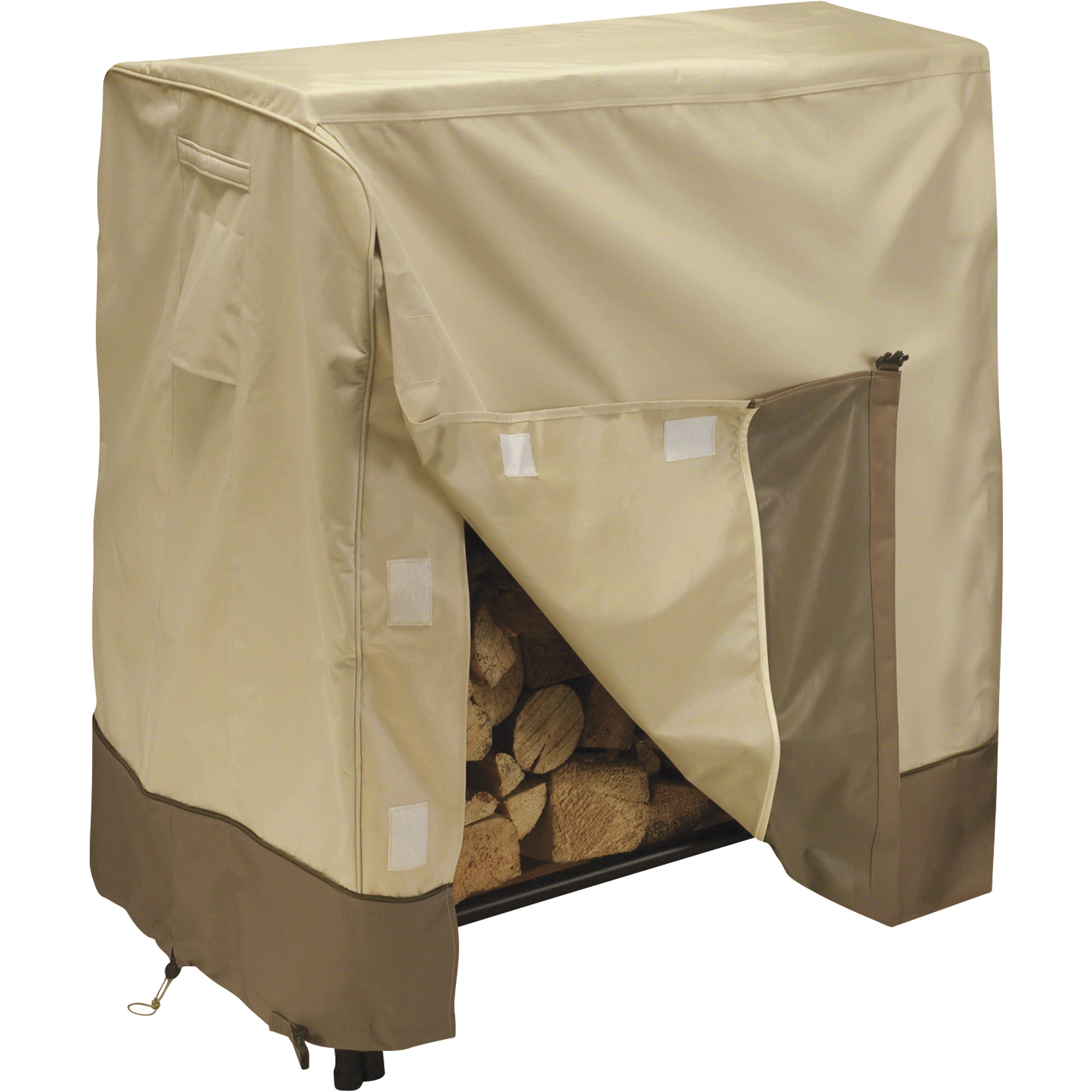 Classic Accessories Verdana Log Rack Cover, 4ft.L, Pebble, 48in.L x 24in.W x 42in.H, Model# 72972